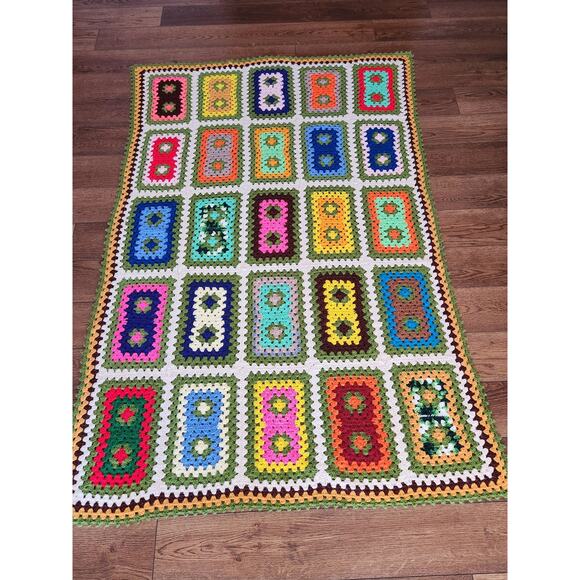 Vtg Handmade Granny Square Blanket or Throw 66"L x 46"W
EUC - Picture 1 of 3